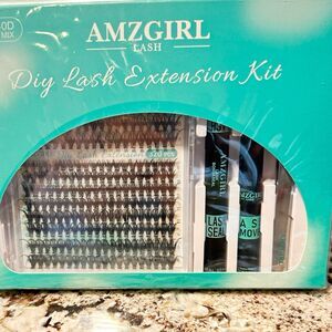 AMZGIRL Lash Extension Kit ,DIY Individual Lashes Clusters Kit